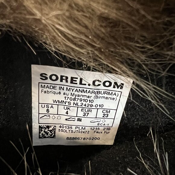 Sorel Joan of Artic Waterproof Boots Womens Sz 6 Black Quarry Suede Winter Snow - Picture 9 of 15